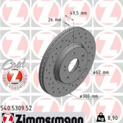 Tarcza hamulcowa ZIMMERMANN 540.5309.52